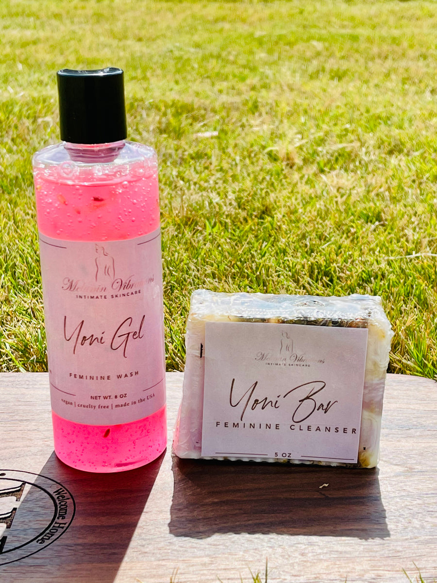 Feminine Energy Yoni Bar and Shower Gel Mini Kit Melanin Vibrations
