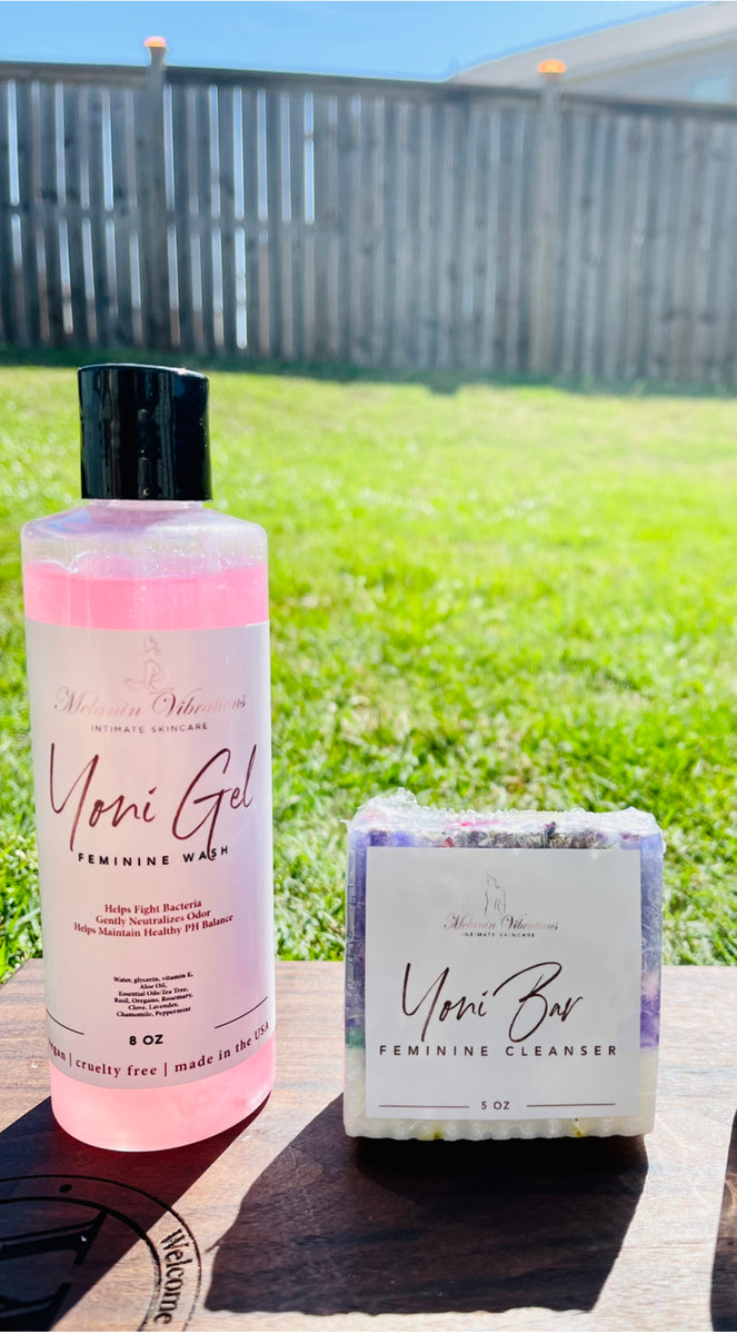 Feminine Energy Yoni Bar and Shower Gel Mini Kit Melanin Vibrations
